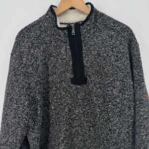 Orvis Classic Collection Mens XL Gray 1/4 Zip Sherpa‎ Lined Pullover Sweater